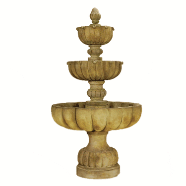 Urbino Grande Three Tiered Outdoor Cast Stone Garden Fountain Fountain Tuscan